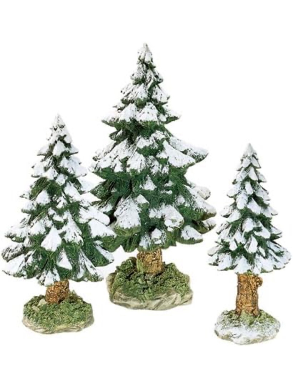 Department 56 Village Snowy Scotch Pines. Set of 3 New in Box Christmas decor 🌲